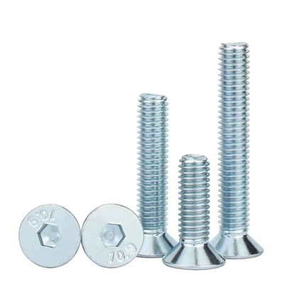 DIN 7991 Tornillos de cabeza hueca avellanada chapados en zinc azul-blanco